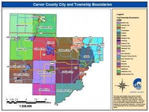 Carver County— City and  Township Boundriew 